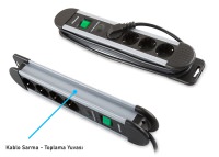 S-link Swapp SPGKS04 1.5m 3G1.5mm2 900 Joule 4Lü Akım Kor. Gri Priz Çoklayıcı - 1